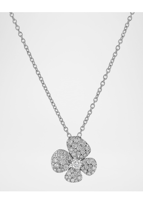 18K White Gold Flower Diamond Necklace