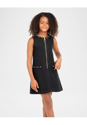 Girl's Julia Pearly Embellished Tweed Dress, Size 7-16