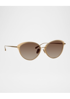 Song 18K Gold-Plated Titanium Cat-Eye Sunglasses