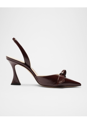 Clarita Bell Leather Bow Slingback Pumps