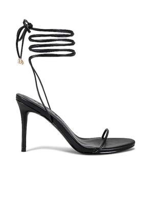 FEMME LA 3.0 Barely There Lace Up Heel in Black. Size 5, 6.