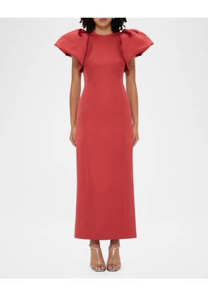 Lucinda Puff-Sleeve Column Gown