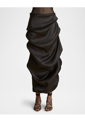 Olula Draped Silk Maxi Skirt