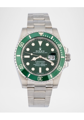 Rolex Submariner Date Stainless Steel and Green Ceramic 40mm Vintage Watch