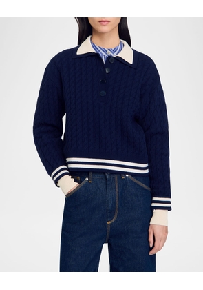 Fred Polo Cable Wool Cashmere Sweater