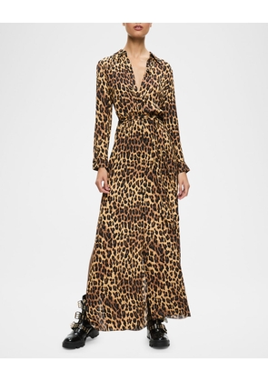 Chassidy Leopard-Printed Maxi Shirtdress