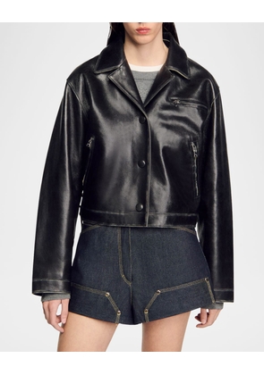 Jude Distressed Lambskin Leather Jacket