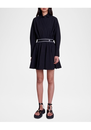 Ratia Logo-Band Pleated Mini Shirtdress