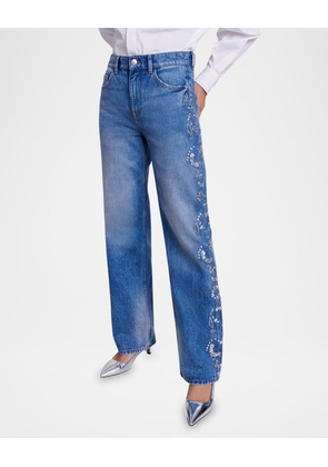 Promessa Embellished Wide-Leg Jeans