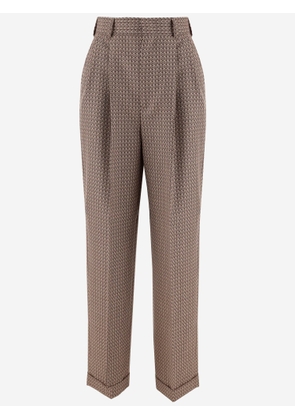 Moschino Wool Pants With Peace Pattern