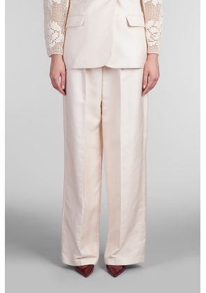 Magda Butrym Pants In Beige Silk