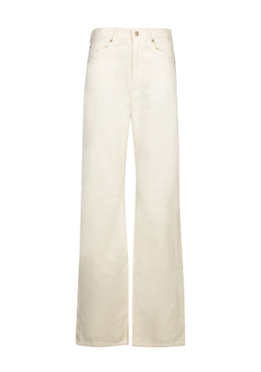 7 For All Mankind Tess White Corduroy Trousers