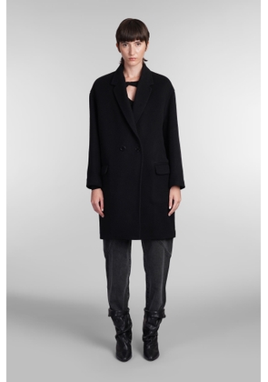 Isabel Marant Efegozi Coat In Black Wool