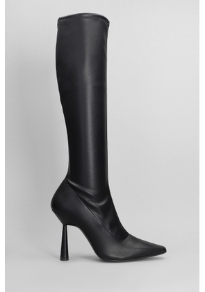 GIA BORGHINI Ros 8 High Heels Boots In Black Leather