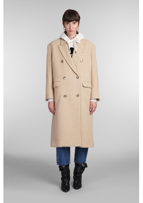 Marant Étoile Lexana Coat In Beige Wool