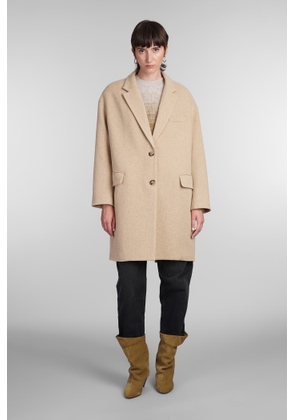 Marant Étoile Limiza Coat In Beige Wool