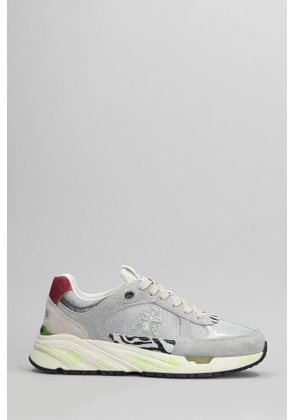 Premiata Mase Sneakers In Grey Suede And Fabric