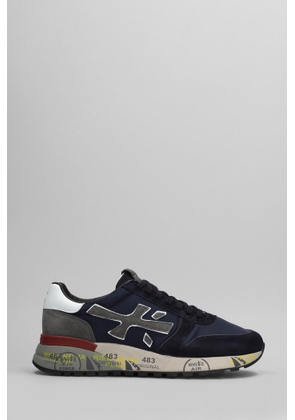 Premiata Mick Sneakers In Blue Suede And Fabric