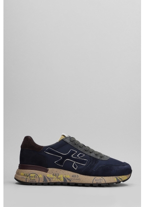 Premiata Mick Sneakers In Blue Suede And Fabric