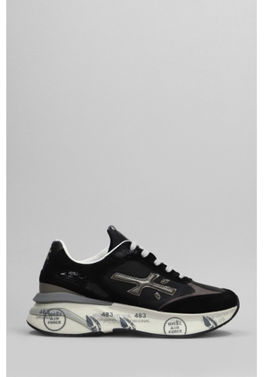 Premiata Moerun Sneakers In Black Suede And Fabric