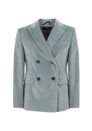 Weekend Max Mara Katanga Blazer In Light Blue Velvet