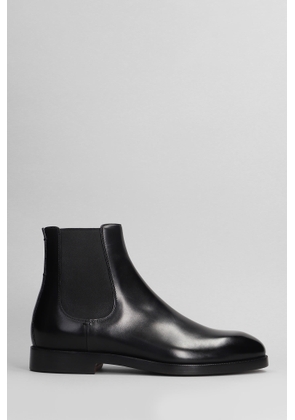 Zegna Torino Ankle Boots In Black Leather