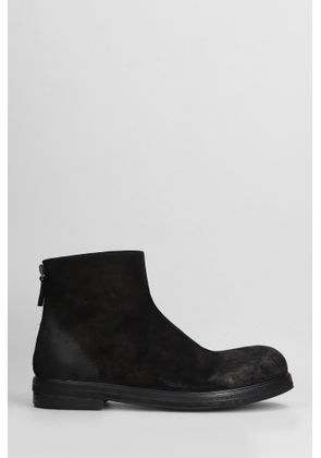 Marsell Zucca Ankle Boots In Black Suede