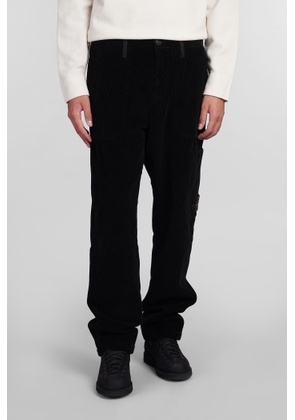 Stone Island Pants In Black Cotton