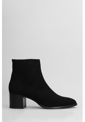 Julie Dee High Heels Ankle Boots In Black Suede