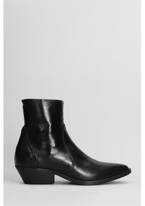 Julie Dee High Heels Ankle Boots In Black Leather