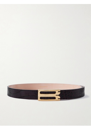 Victoria Beckham - Frame Croc-effect Leather Belt - Brown - S,M,L,L/XL