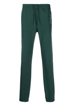 Saint Laurent logo-embroidered drawstring track pants - Green