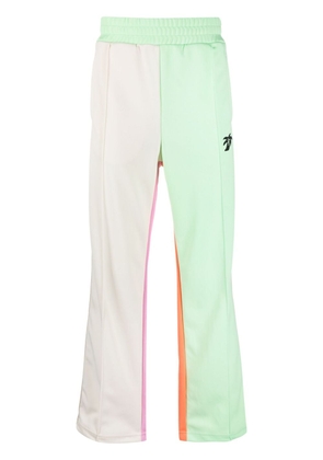 Palm Angels logo-print colourblock track pants - Green