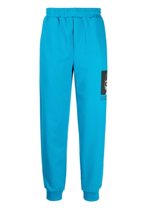 Helmut Lang photographic-print cotton track pants - Blue