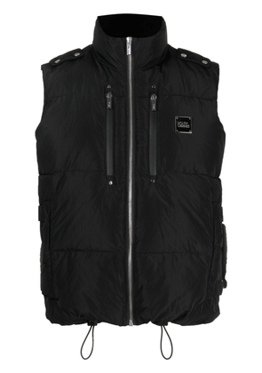 Karl Lagerfeld logo-plaque quilted gilet - Black