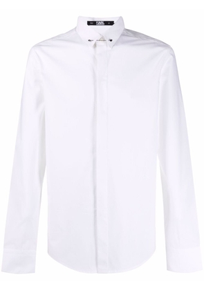 Karl Lagerfeld bar-pin collar poplin shirt - White