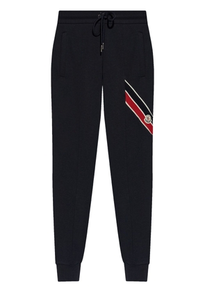 Moncler side logo patch jogging trousers - Blue