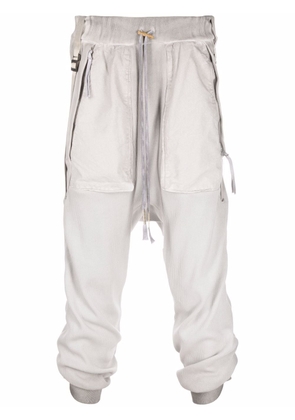 Boris Bidjan Saberi drawstring-waist drop-crotch trousers - Grey