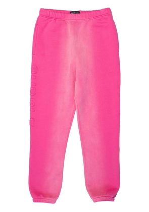 Purple Brand logo-appliqué bleached track pants - Pink