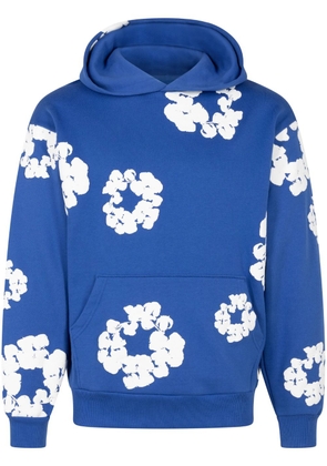 Denim Tears wreath-print cotton hoodie - Blue