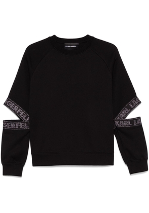 Karl Lagerfeld glitter logo-trim sweatshirt - Black