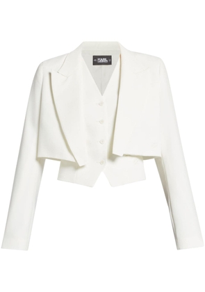 Karl Lagerfeld layered convertible blazer - White