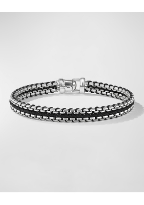 Men's Woven Box Chain Bracelet in Silver, 10mm