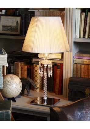 Torch Crystal Desk Lamp with White Shade