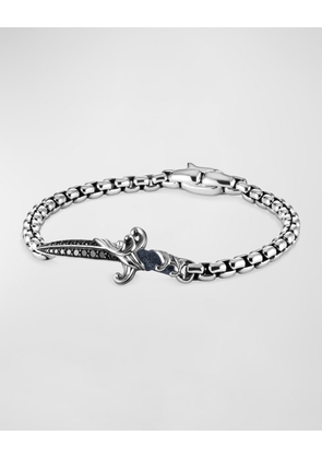 Men's Waves Dagger Bracelet in Silver, 5mm