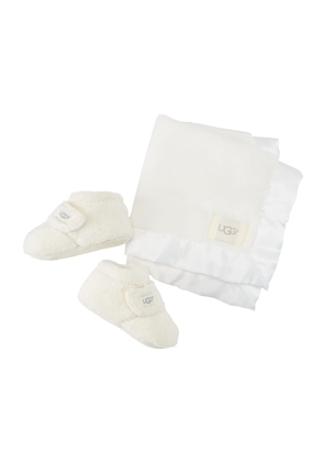 Girl's Bixbee Booties & Lovey Baby Blanket Set