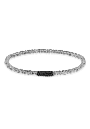 JOY 18k White Gold Black Diamond Stretch Bracelet