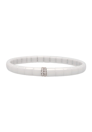 PURA White Ceramic Diamond Rondelle Stretch Bracelet