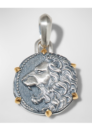 Men's Zodiac Pendant in Silver with 18K Gold, 33mm