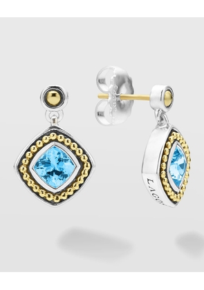 Rittenhouse Blue Topaz 6mm Cushion Post and Drop Earrings